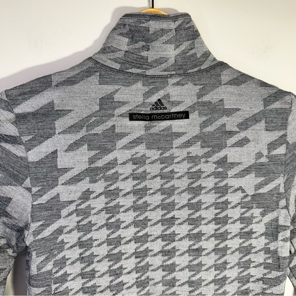 Adidas by Stella McCartney Houndstooth Pattern Long Sleeve 1/4 Zip Sweater XS - Picture 9 of 12
